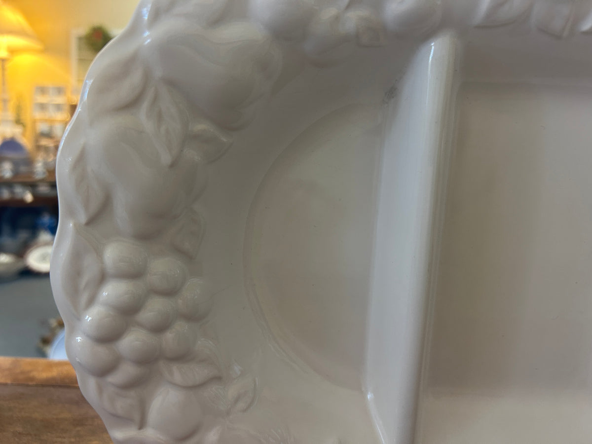 Ceramica White 3 Section Portugal, 15"