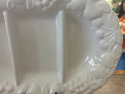 Ceramica White 3 Section Portugal, 15"