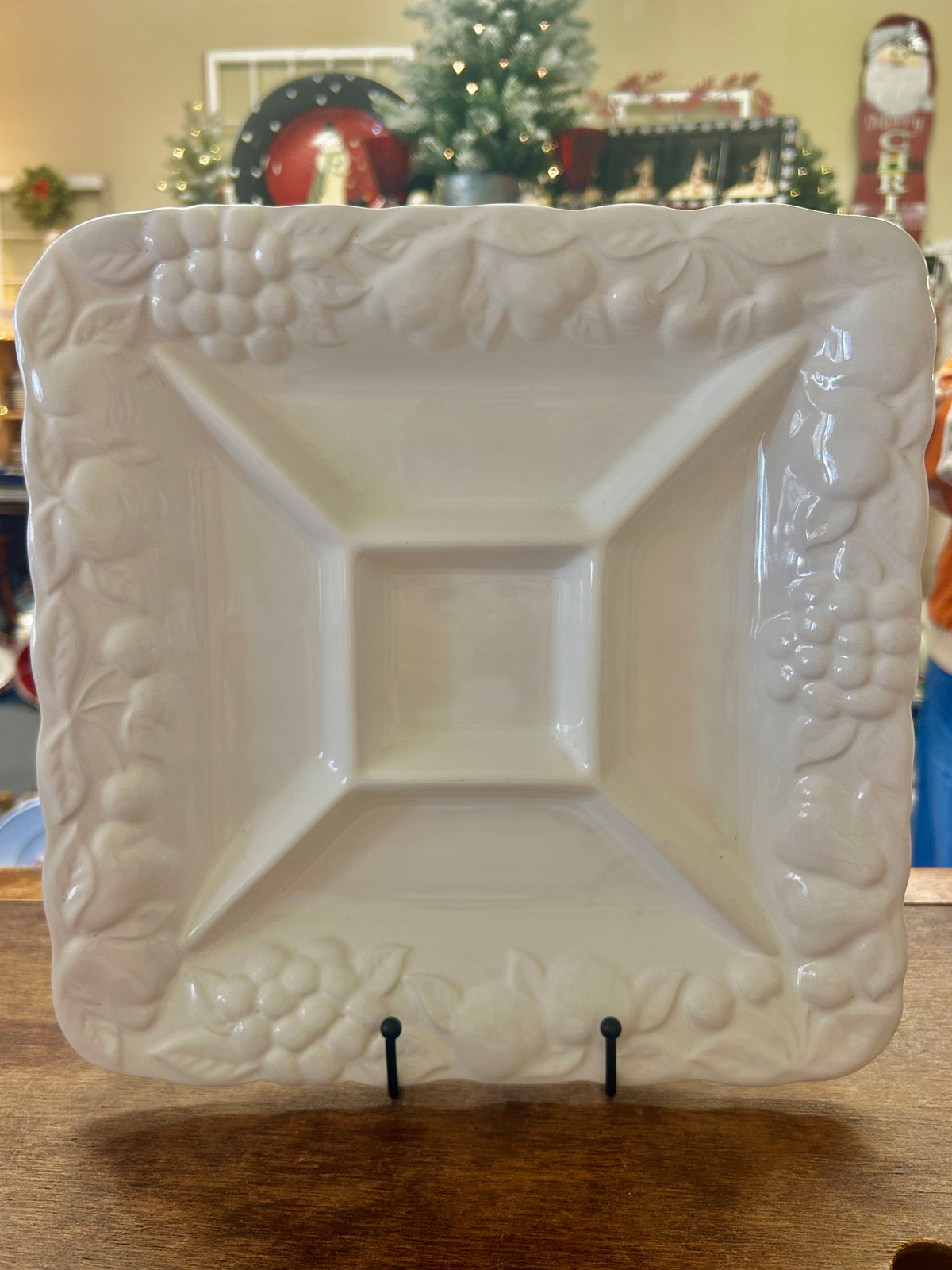 Ceramica White 5 Section Platter Portugal, 12 1/2"