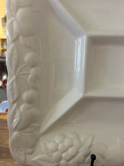 Ceramica White 5 Section Platter Portugal, 12 1/2"