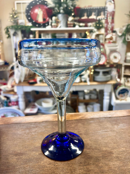 Blue Pier 1 Cobalt Handblown Margarita, 8"