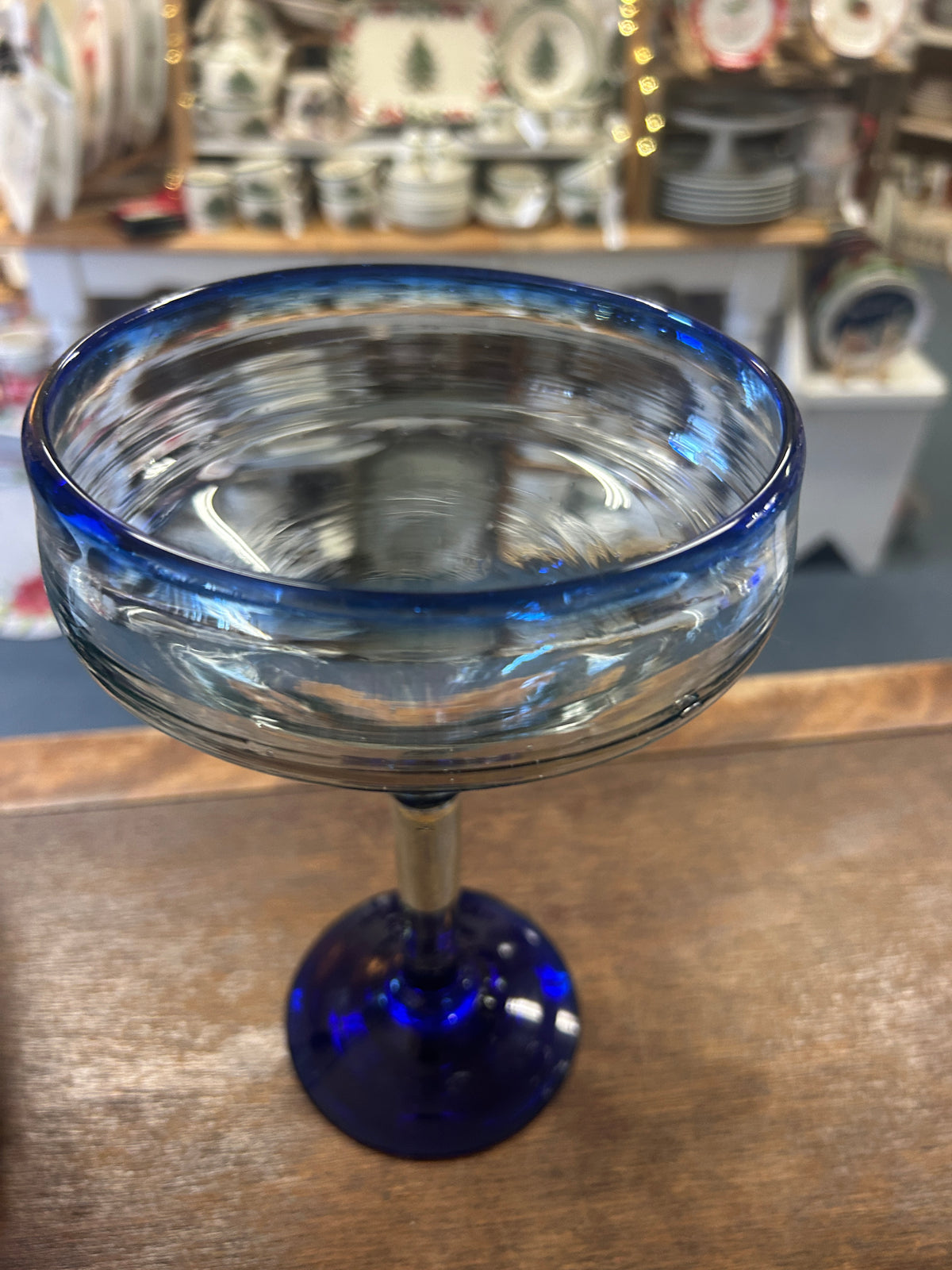 Blue Pier 1 Cobalt Handblown Margarita, 8"