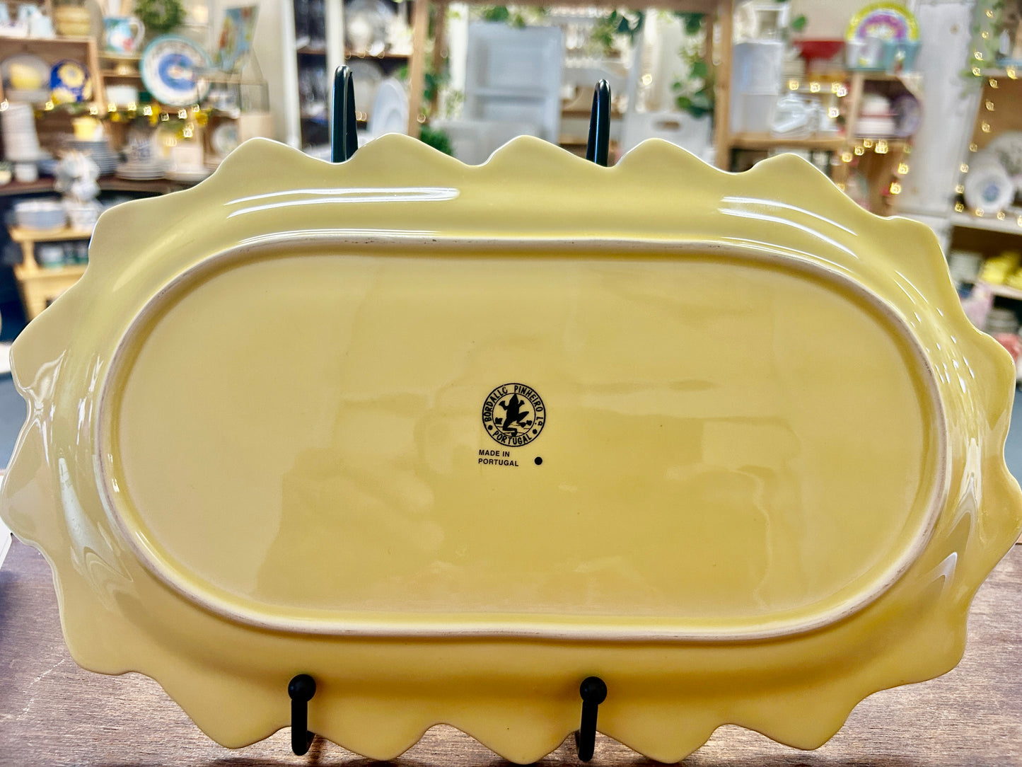 Yellow Bordallo Pinheiro Bunny Platter Portugal, 13"