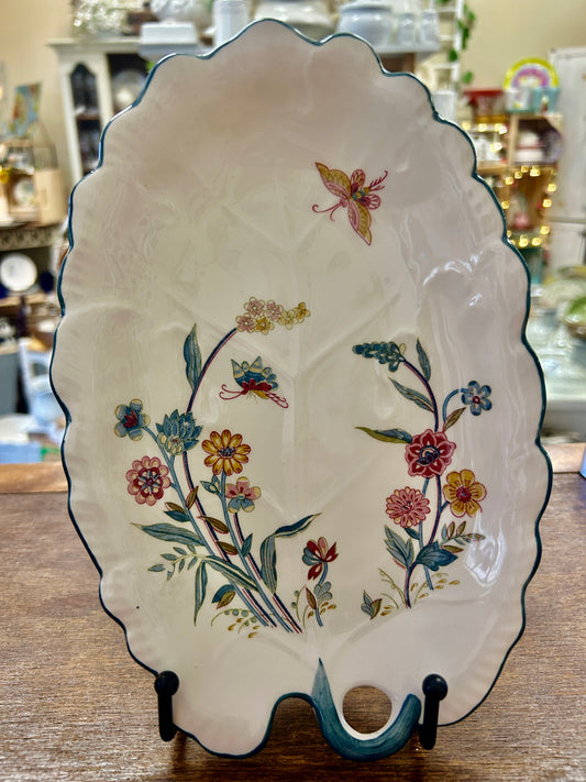 Multicolor Andrea by Sadek Floral Jardin Platter, 9 3/4"