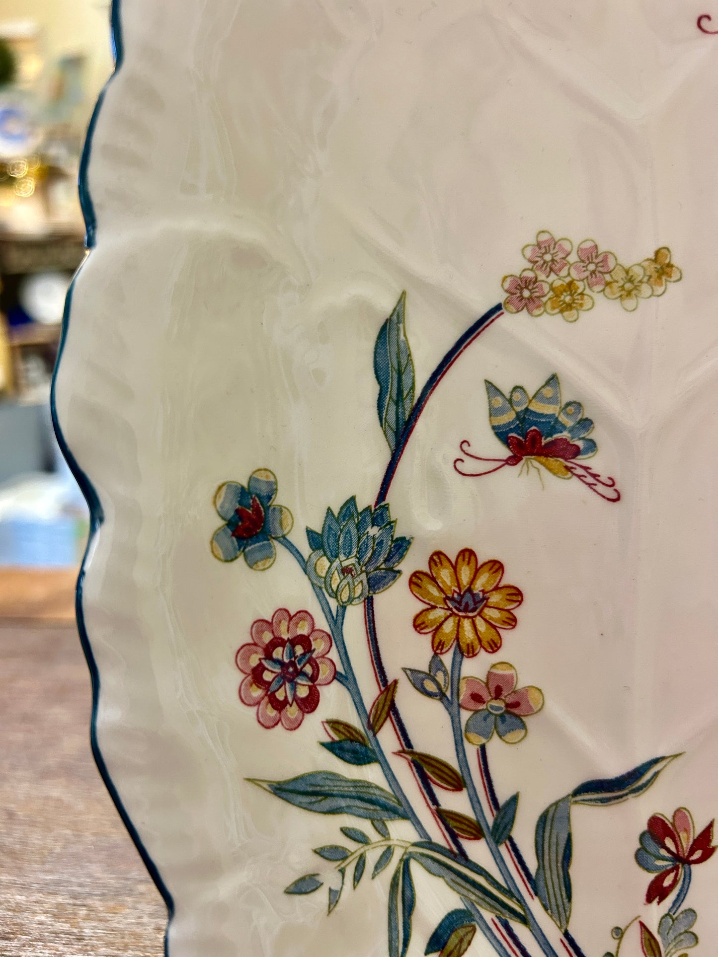 Multicolor Andrea by Sadek Floral Jardin Platter, 9 3/4"