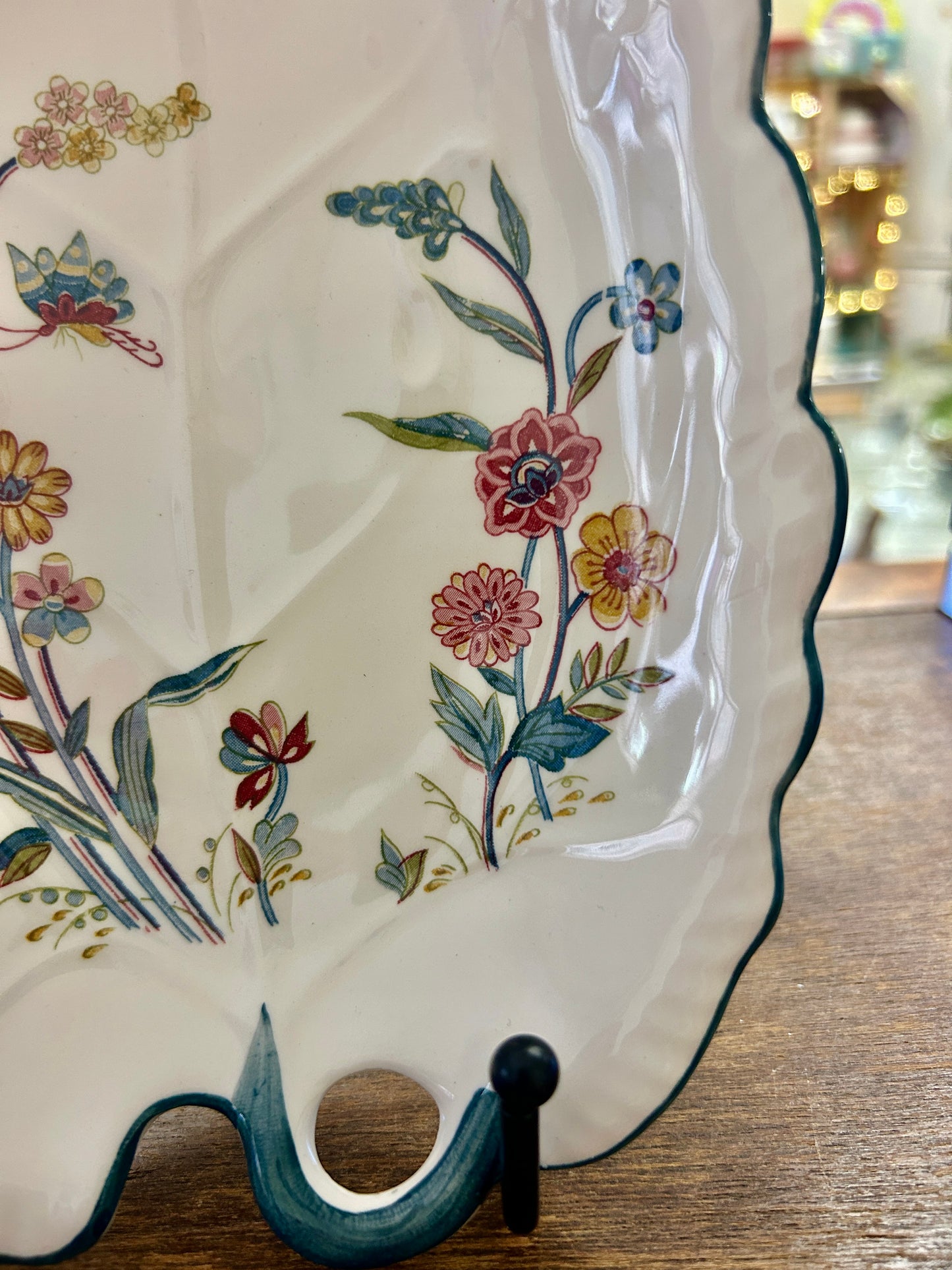 Multicolor Andrea by Sadek Floral Jardin Platter, 9 3/4"