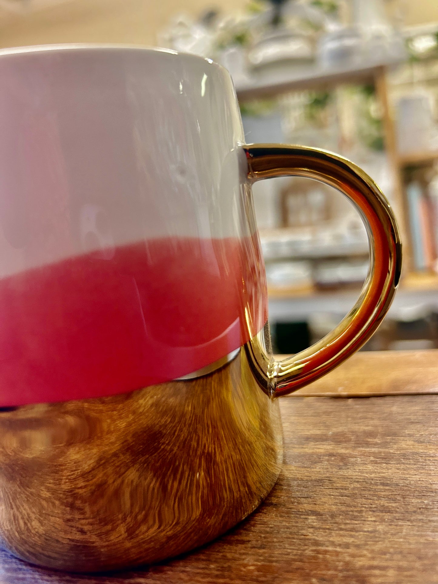 Anthropologie Coral Gold Dipped Tamatoa Mug, 12 ounces