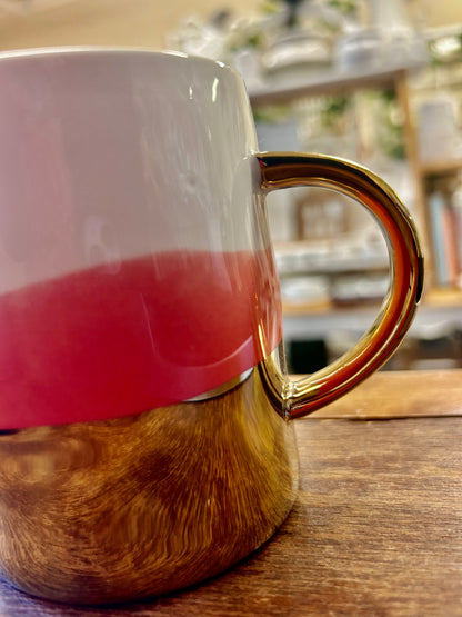 Anthropologie Coral Gold Dipped Tamatoa Mug, 12 ounces