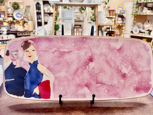 Multicolor Kate Spade Cocktail Anyone? Platter, 16 1/2"