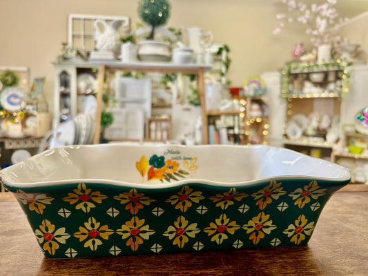 Multicolor Pioneer Woman Floral Scalloped Baker, 11"