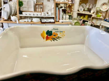 Multicolor Pioneer Woman Floral Scalloped Baker, 11"