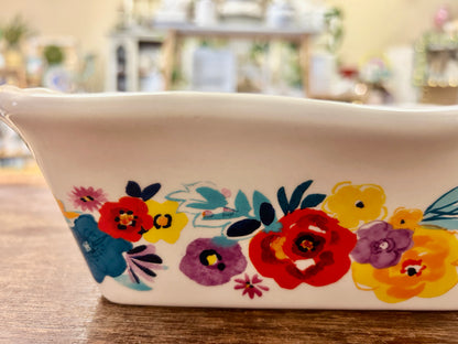 Multicolor Pioneer Woman Floral Scalloped Baker, 11"