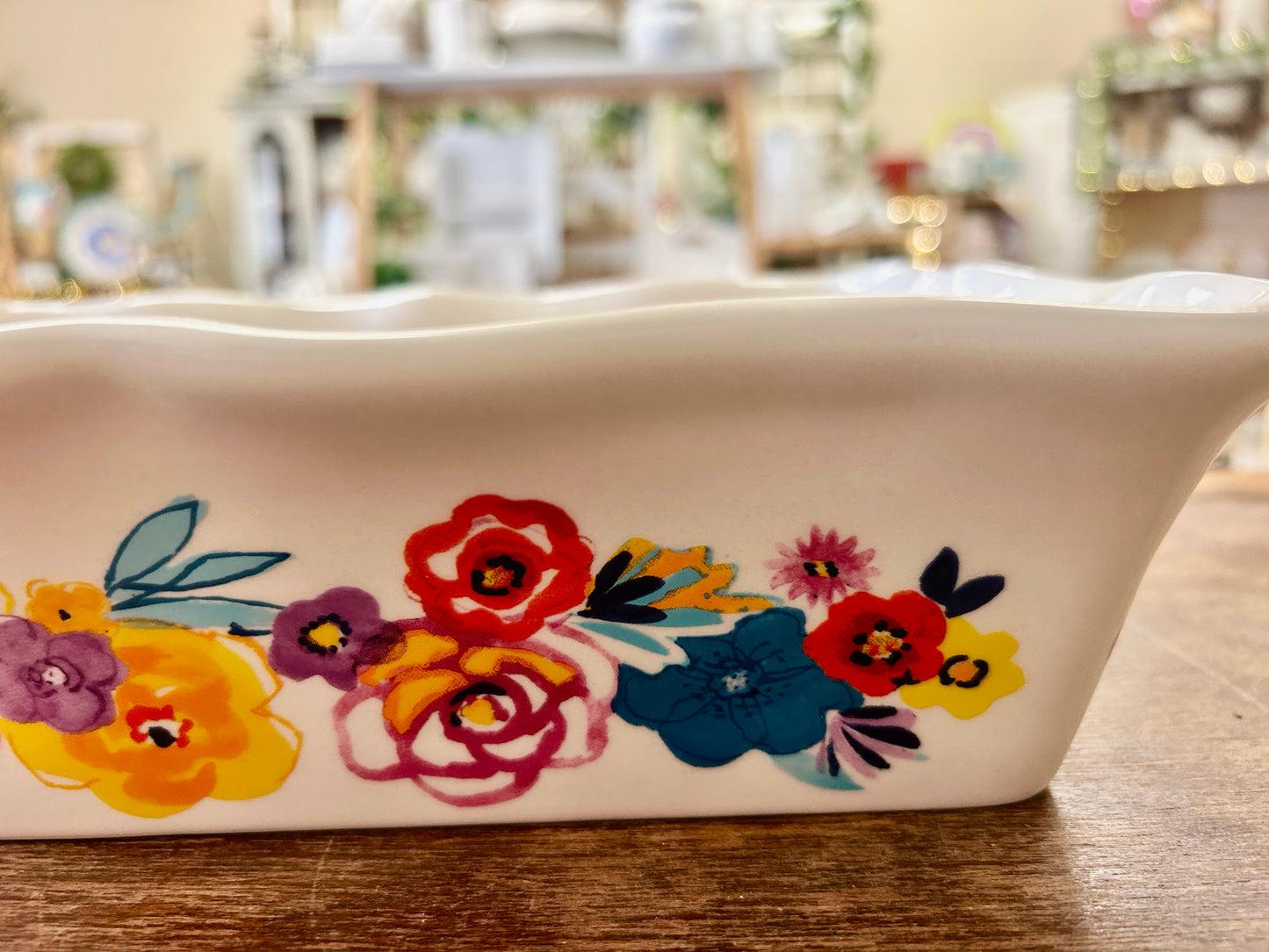 Multicolor Pioneer Woman Floral Scalloped Baker, 11"