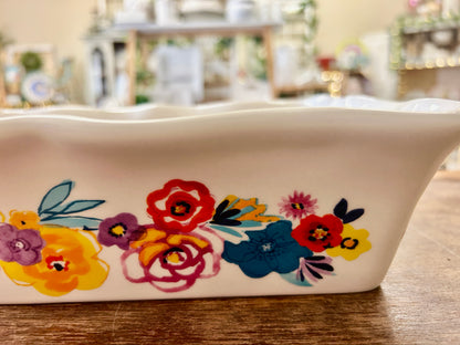 Multicolor Pioneer Woman Floral Scalloped Baker, 11"