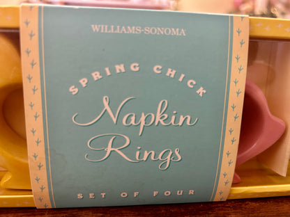 Multicolor Williams Sonoma NEW Chick Napkin Rings 4, 2 3/4"
