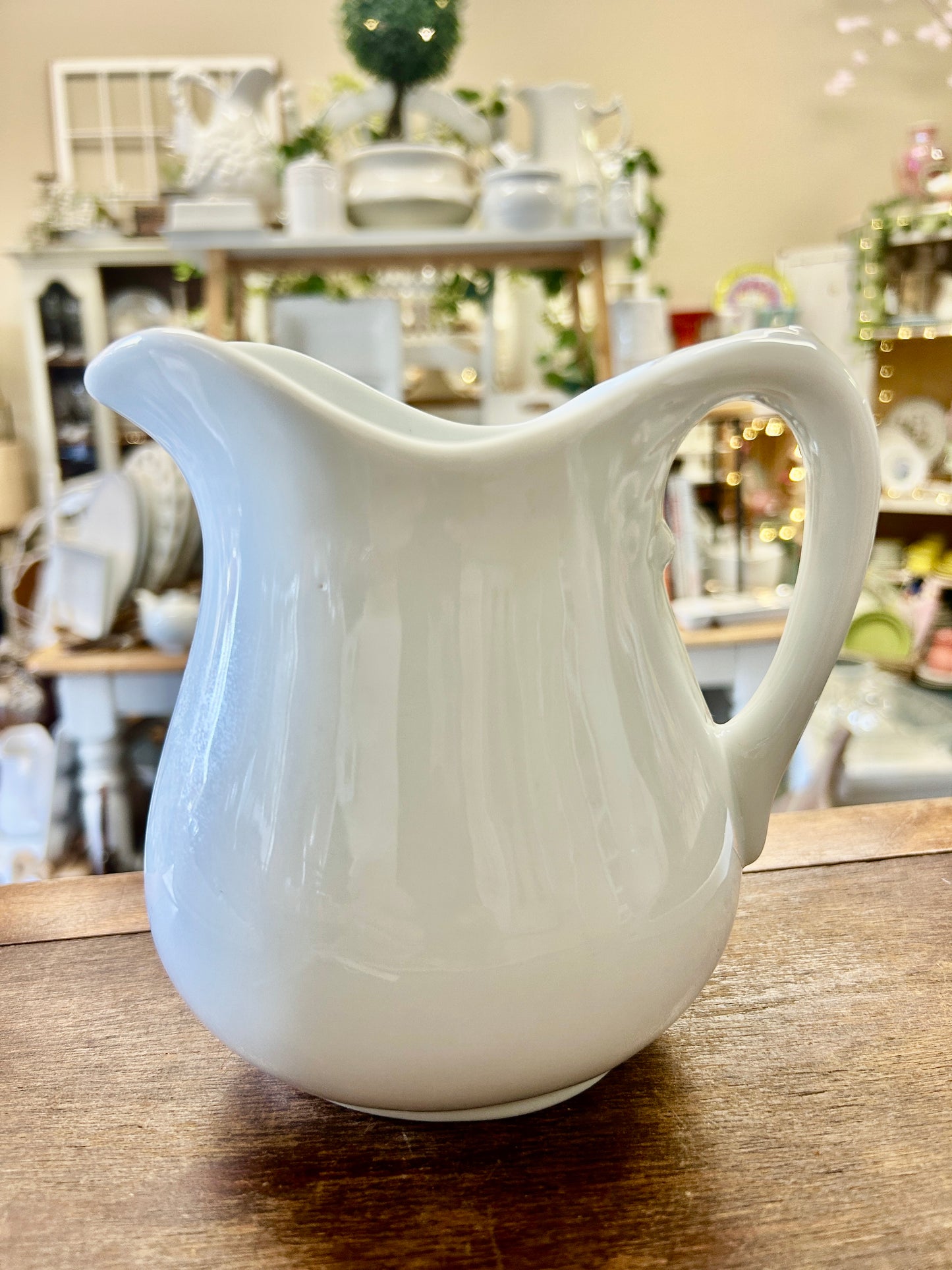 Two's Company White Pitcher, 6"