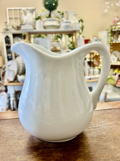 Two's Company White Pitcher, 6"