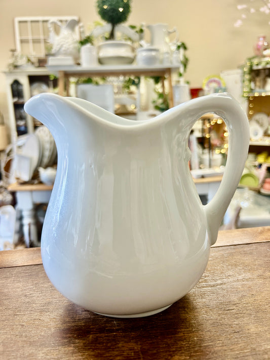 Two's Company White Pitcher, 6"