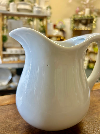 Two's Company White Pitcher, 6"