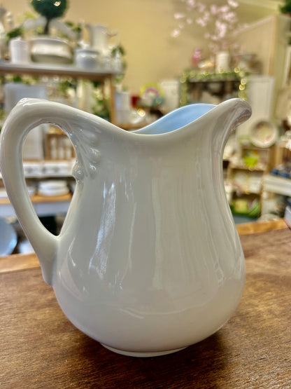 Two's Company White Pitcher, 6"