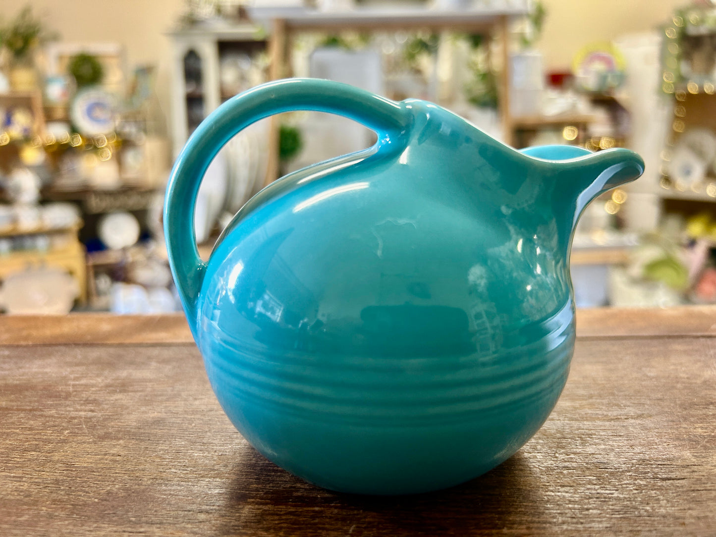Blue Fiestaware Vintage Ball Creamer, 3 1/2"