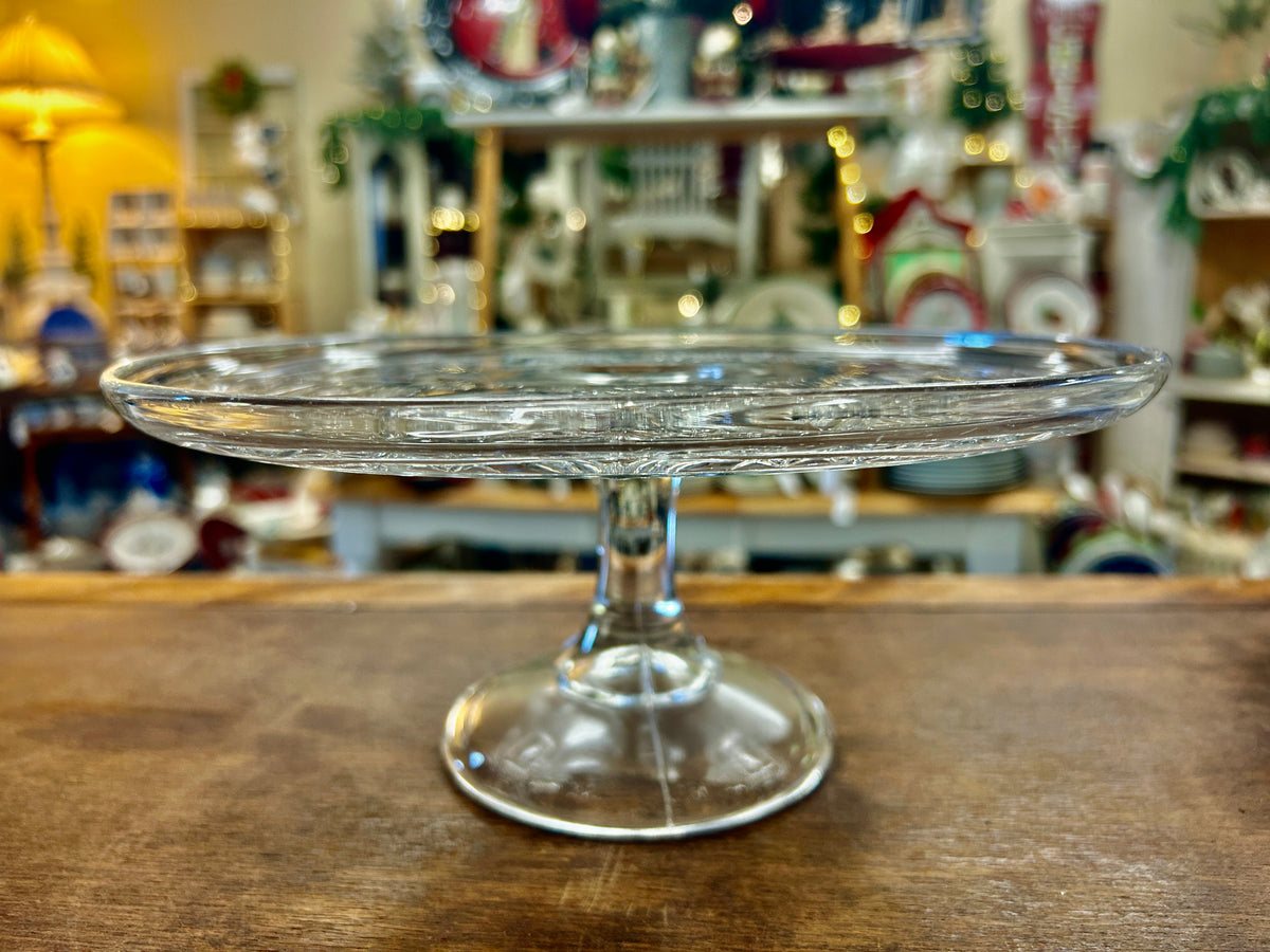 Clear Glass Cake Stand, 10"