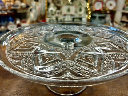 Clear Glass Cake Stand, 10"