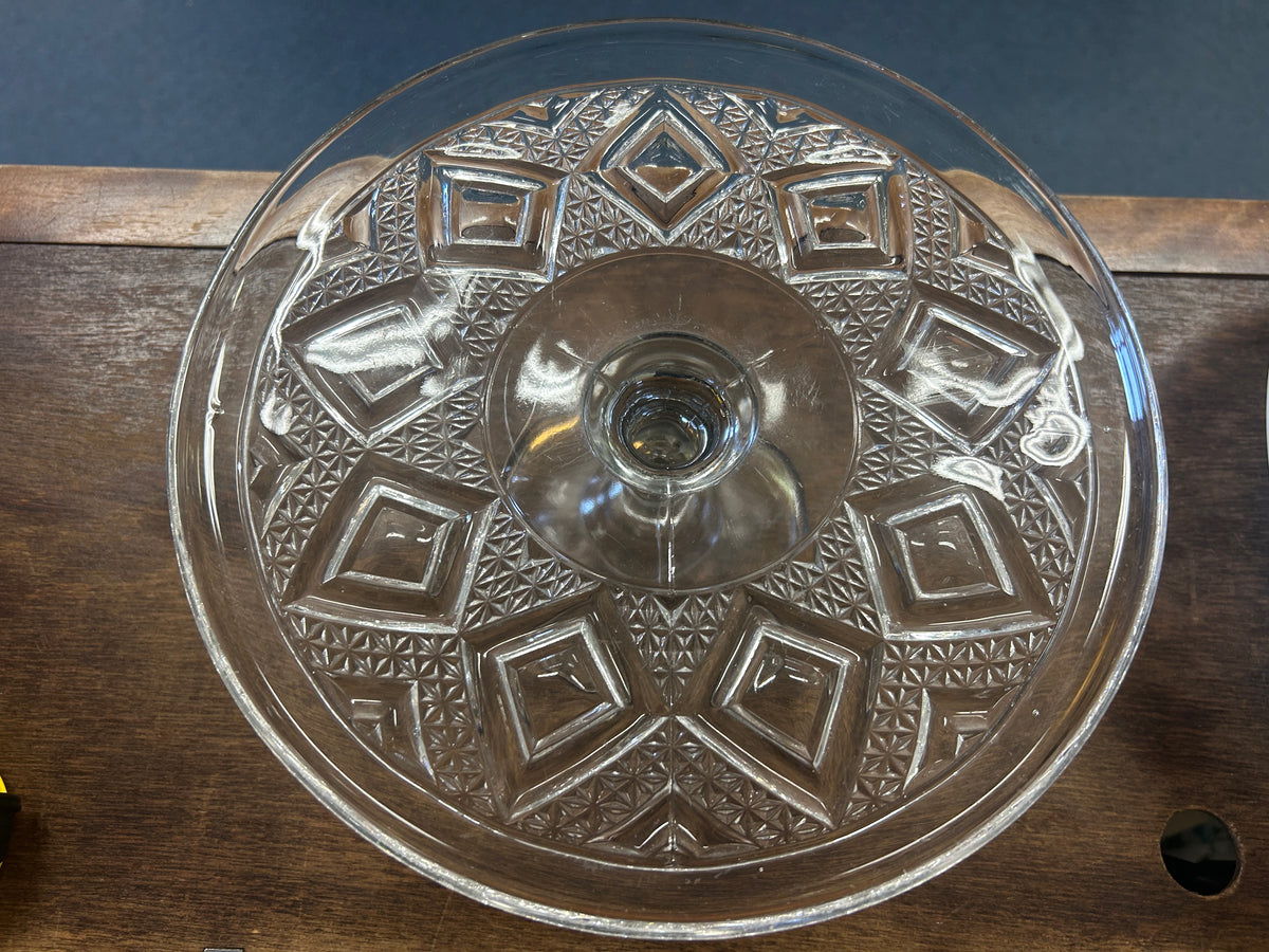 Clear Glass Cake Stand, 10"