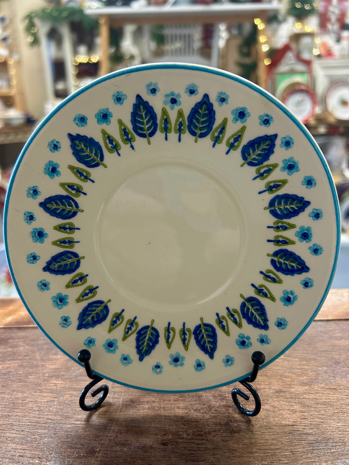 Blue & White Marcrest Swiss Alpine Chalet Saucer Plate, 5 3/4"
