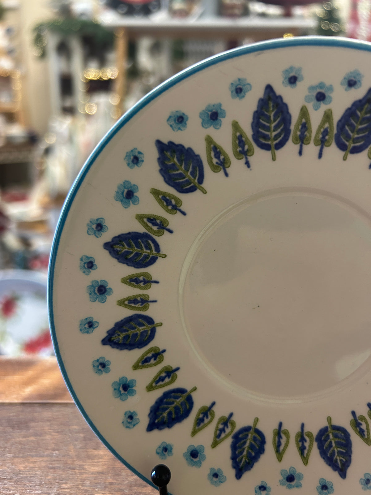 Blue & White Marcrest Swiss Alpine Chalet Saucer Plate, 5 3/4"