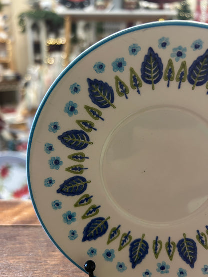 Blue & White Marcrest Swiss Alpine Chalet Saucer Plate, 5 3/4"
