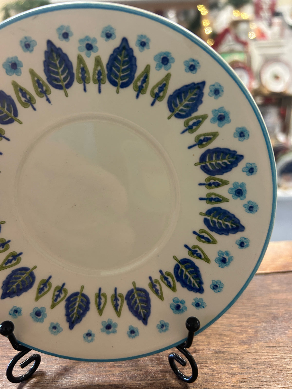 Blue & White Marcrest Swiss Alpine Chalet Saucer Plate, 5 3/4"