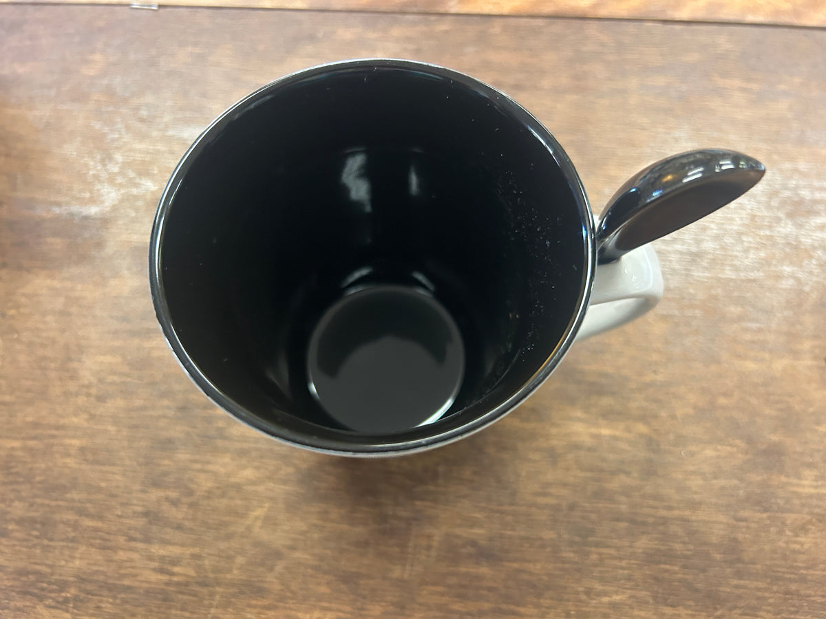Black & White Abbott Black & White Mug w/ Spoon, 4 1/4"