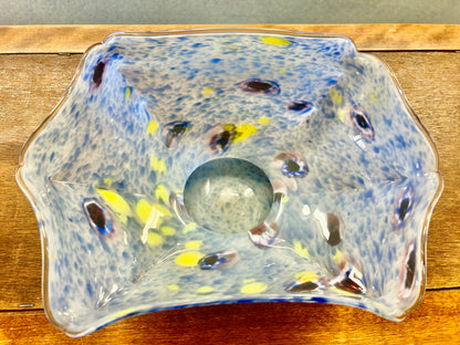 Multicolor Murano Tutti Frutti Pedestal Bowl Italy, 11 1/2"