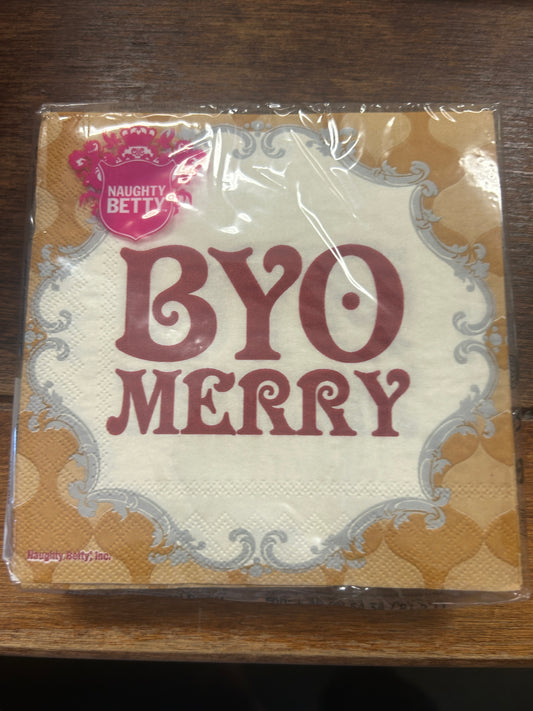 Brown Naughty Betty BYO Merry Napkins 20 pcs, 5"