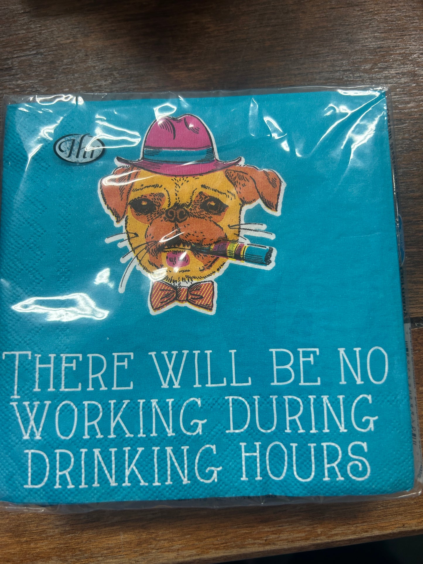 Blue Rosanne Beck No Drinking Napkins 20 pcs, 5"