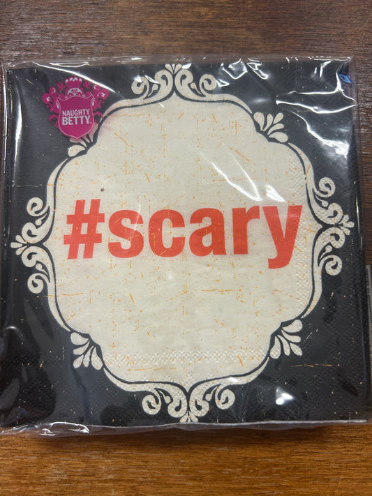 Orange Black White Naughty Betty #Scary Napkins 20 pcs, 5"
