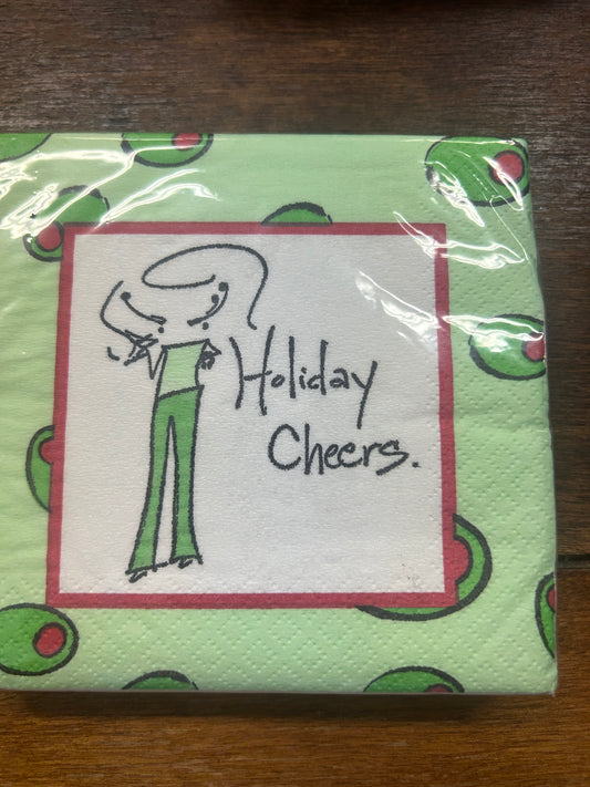 Green Mary Phillips Designs Holiday Cheers Napkins 20 pcs, 5"