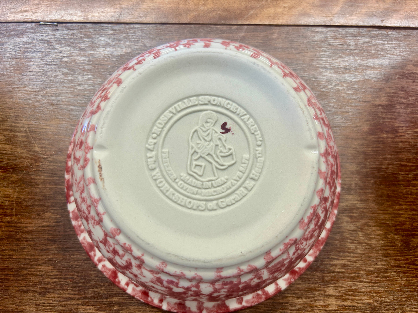 Pink Workshops of Gerald E Henn Pink Sponge Bowl USA, 6 1/2"