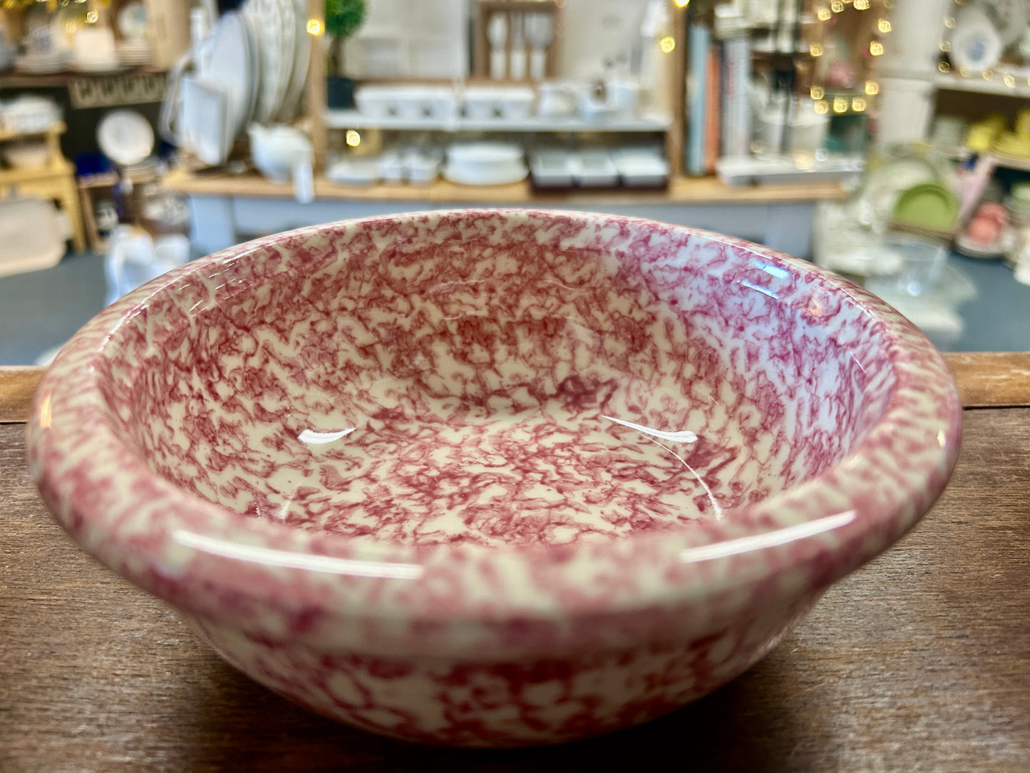 Pink Workshops of Gerald E Henn Pink Sponge Bowl USA, 6 1/2"