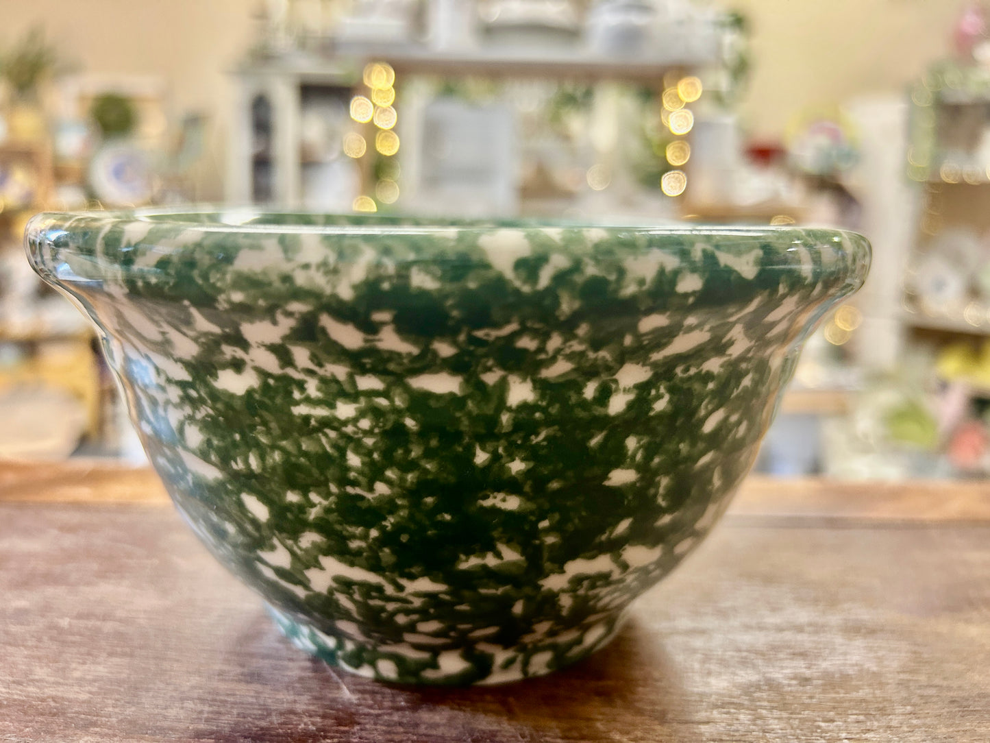 Green Workshops of Gerald E Henn Green Sponge Bowl USA., 6"