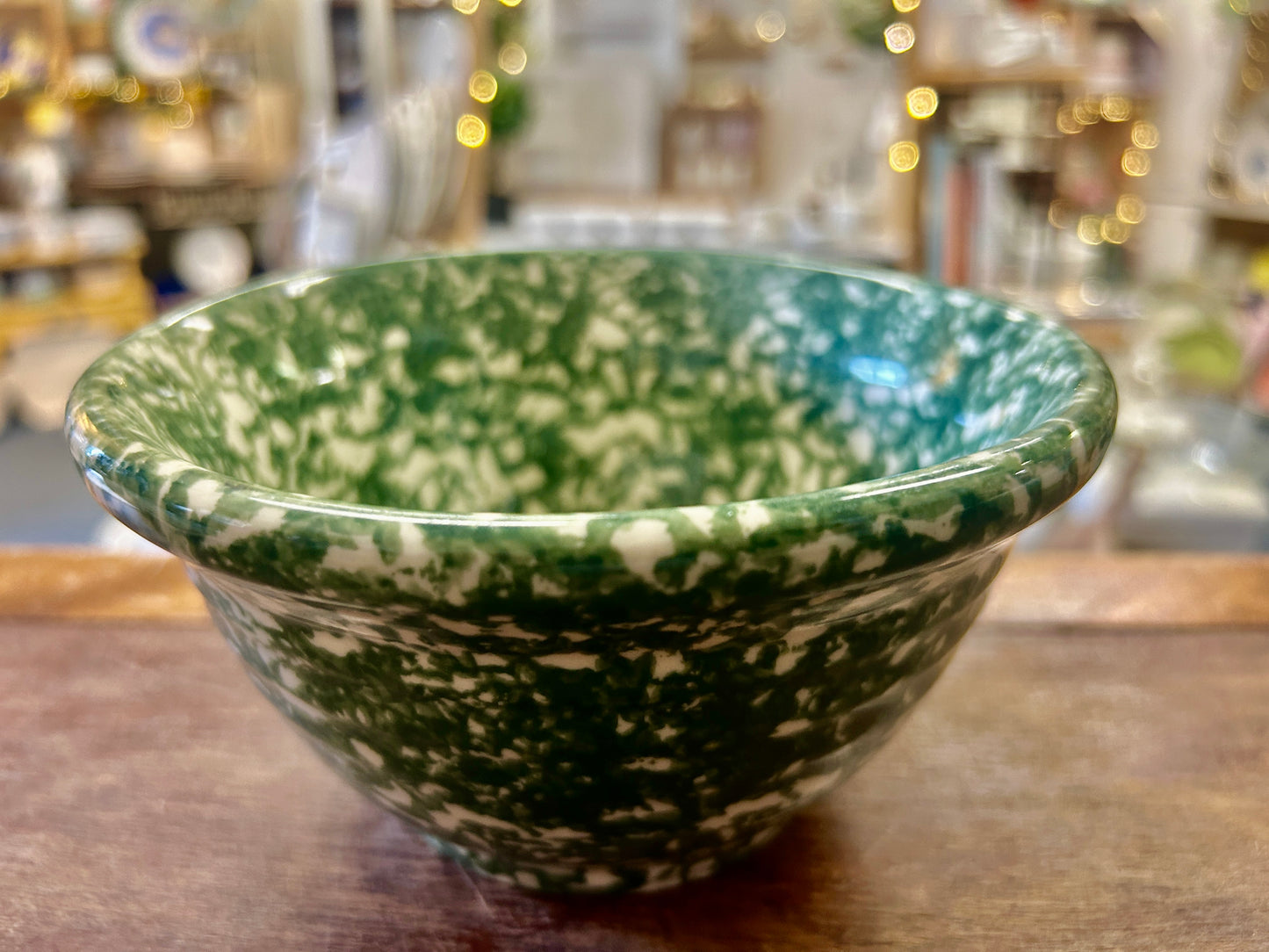 Green Workshops of Gerald E Henn Green Sponge Bowl USA., 6"