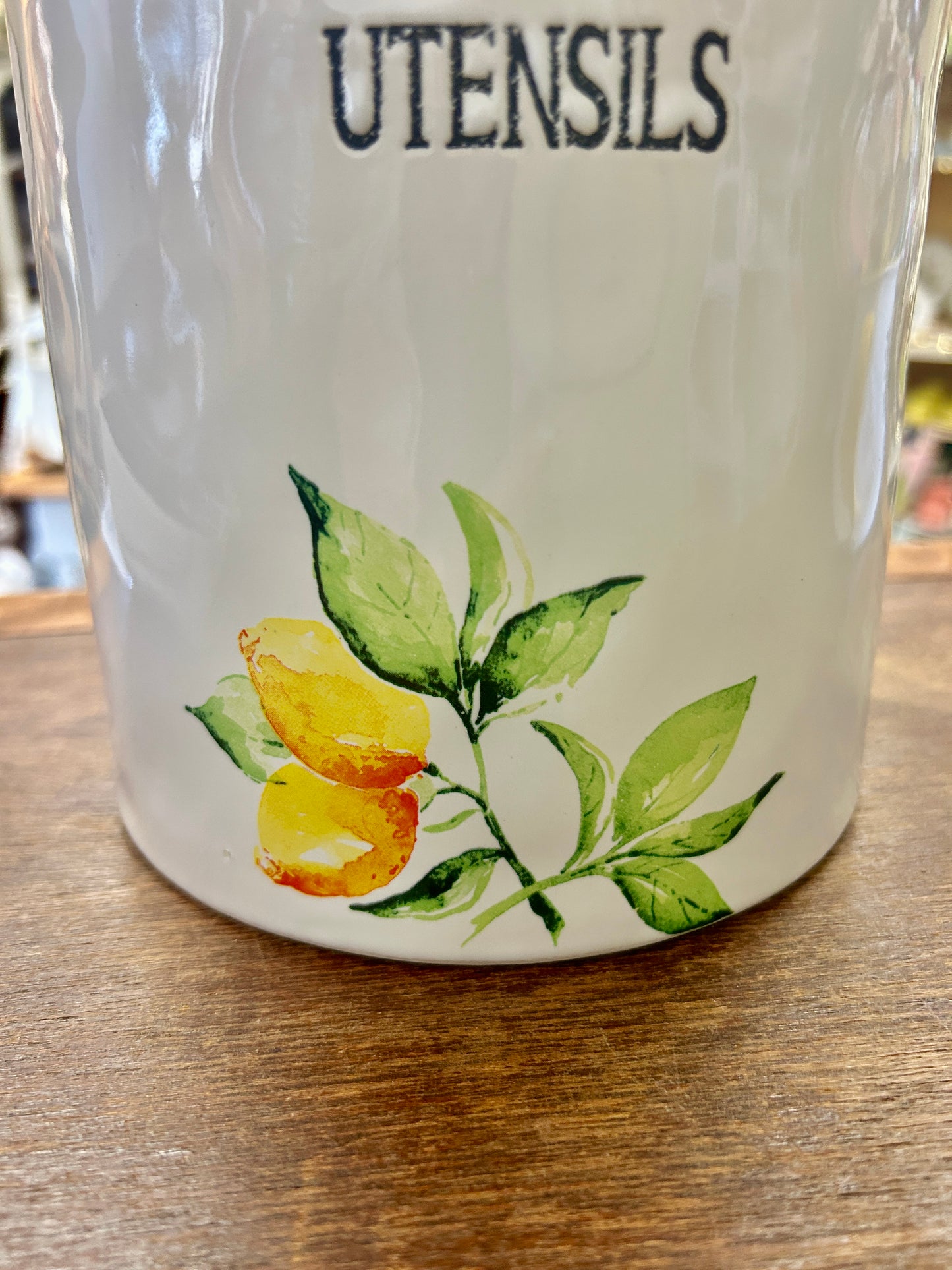 Lemon Garden Utensil Crock
