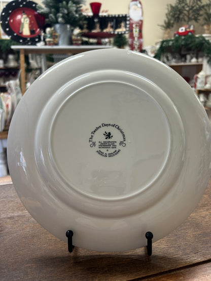 Johnson Bros Christmas plate back with printed maker mark and text