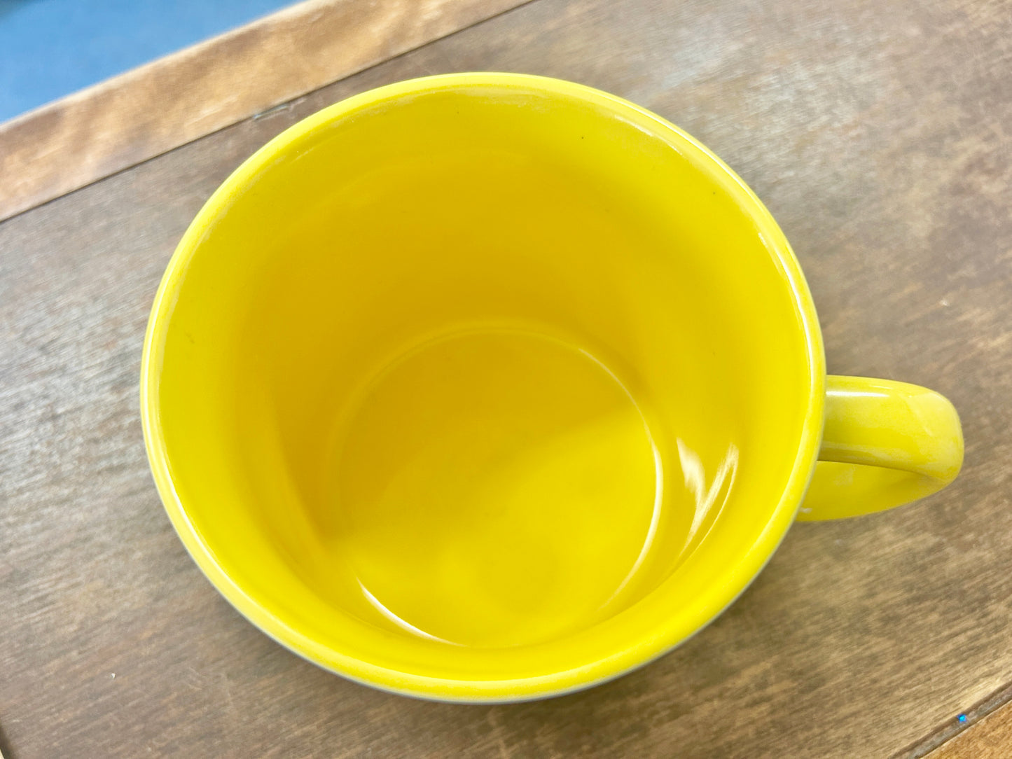 Yellow & White  Squeeze the Day Mug, 5 1/2"