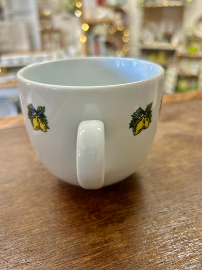 Yellow Zsolnay Vintage Lemons Mug Hungary, 16 ounces