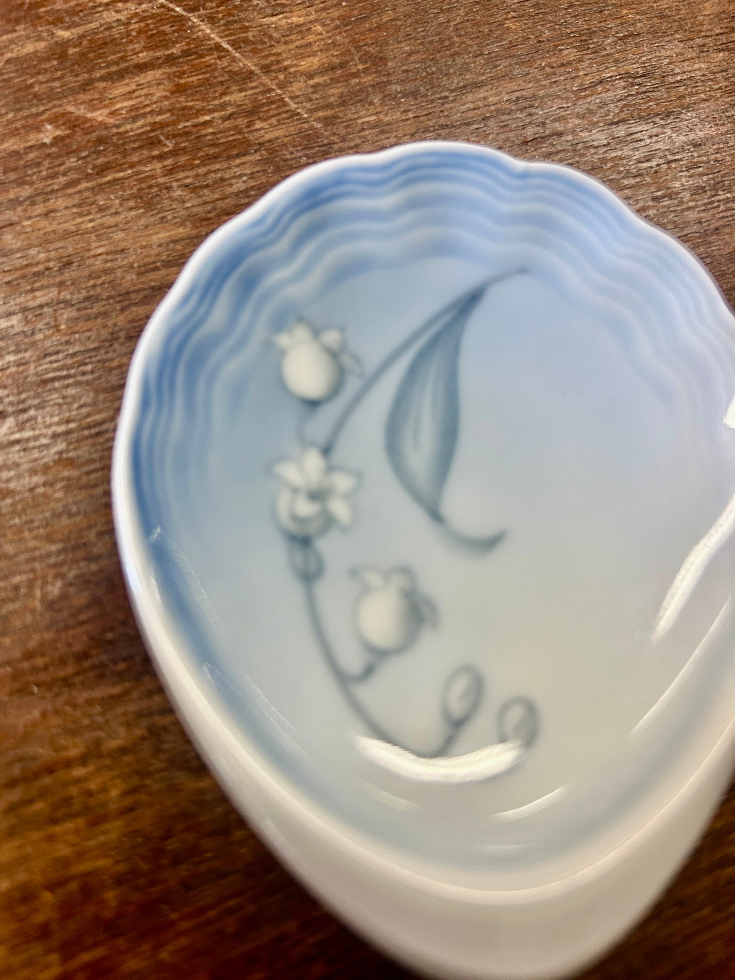 Blue Bing & Grondahl Lily of the Valley Dish Denmark, 3 1/2"