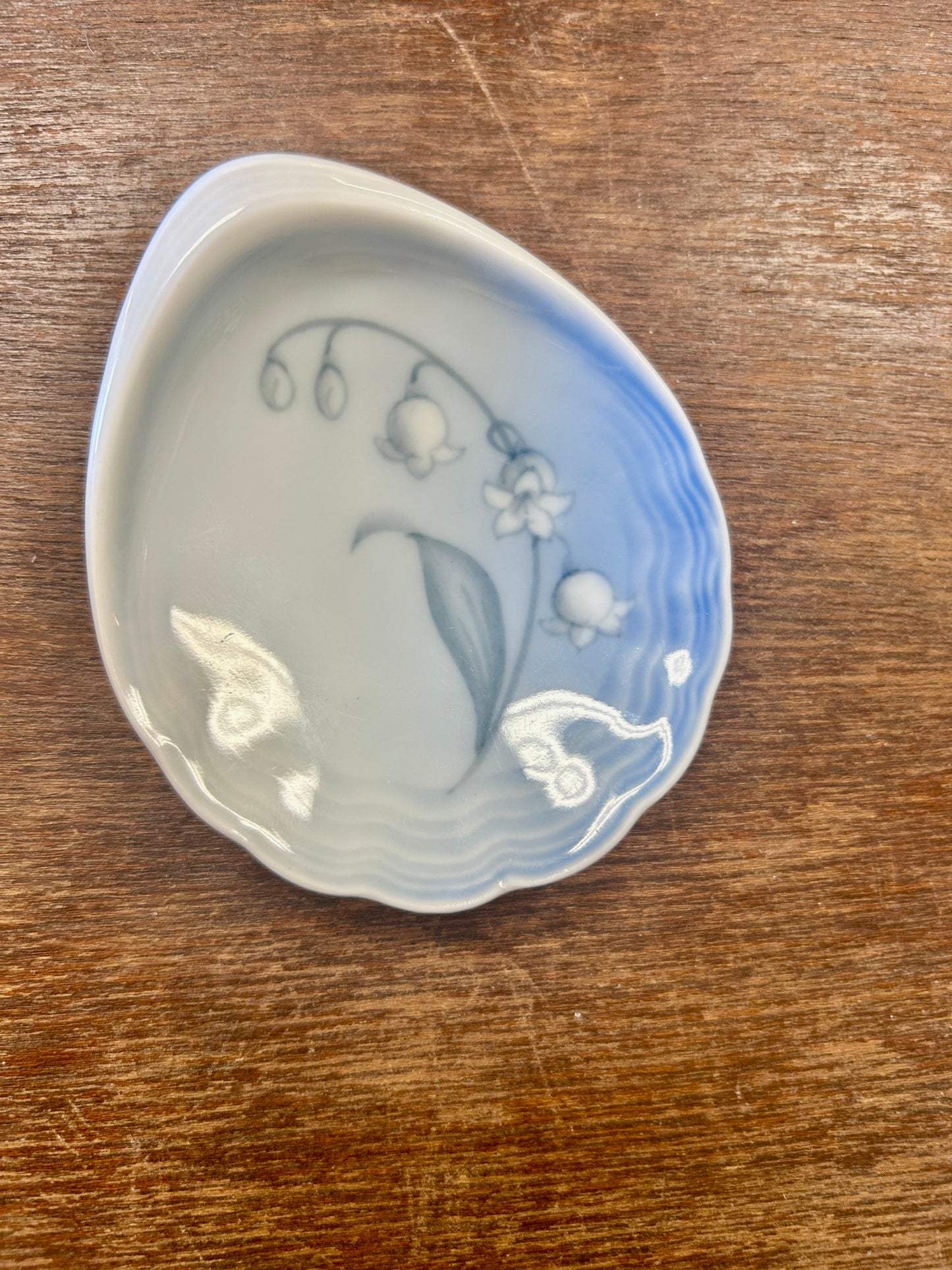 Blue Bing & Grondahl Lily of the Valley Dish Denmark, 3 1/2"