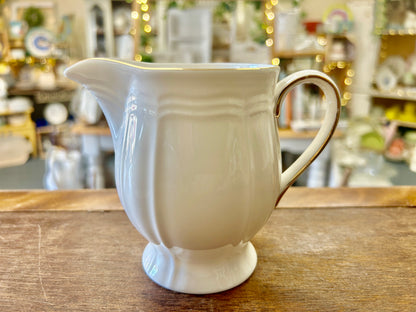 White Mikasa Antique Gold Sugar & Creamer