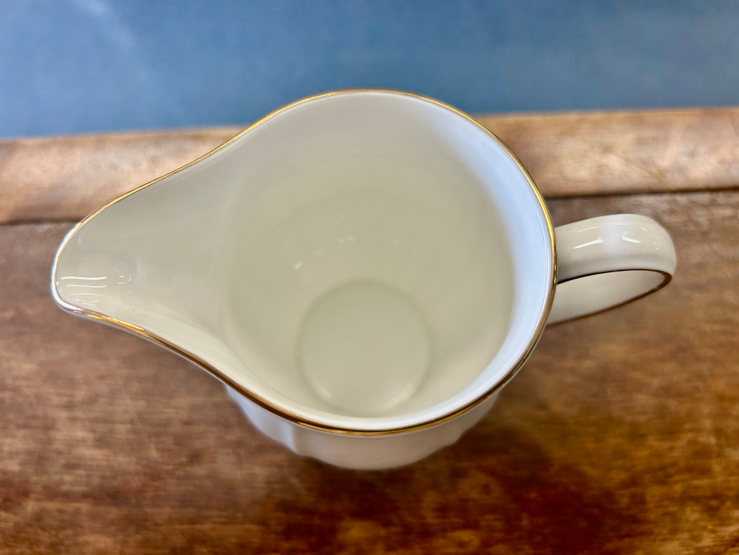 White Mikasa Antique Gold Sugar & Creamer